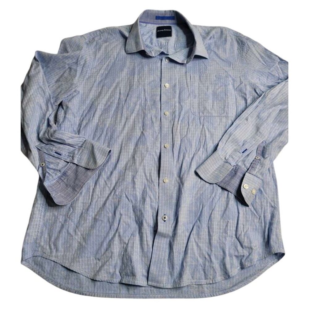 3497 Tommy‎ Bahama Long Sleeve Button Down Men's XL Cotton/Silk Blend